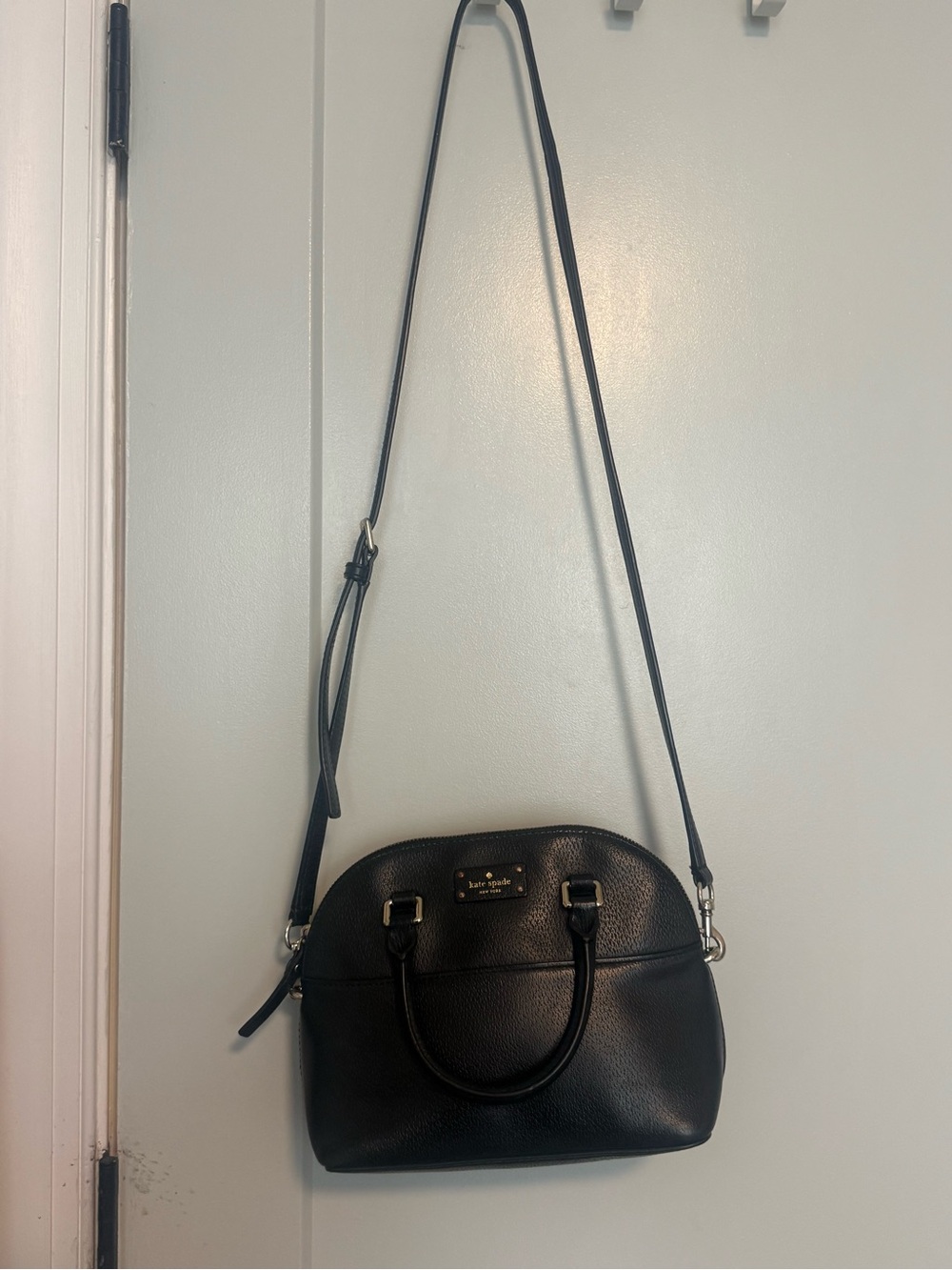 kate spade Black Pebbled Leather Satchel Crossbody